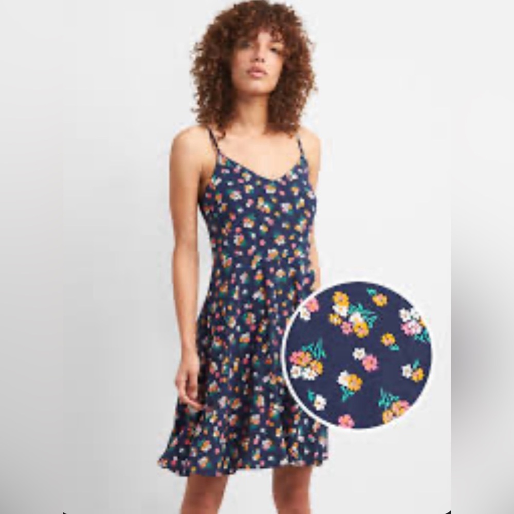 GAP Navy Floral Slip Mini Dress